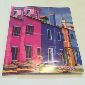 Lot of 2 8x11.5” colorful blasetti italian school notebooks Venice burano 🇮🇹